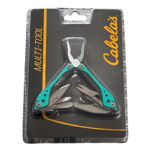 Cabela's Other - Cabela’s Muti-Tool Teal Silver Screwdrivers Scissors Bottle Opener 3” Closed